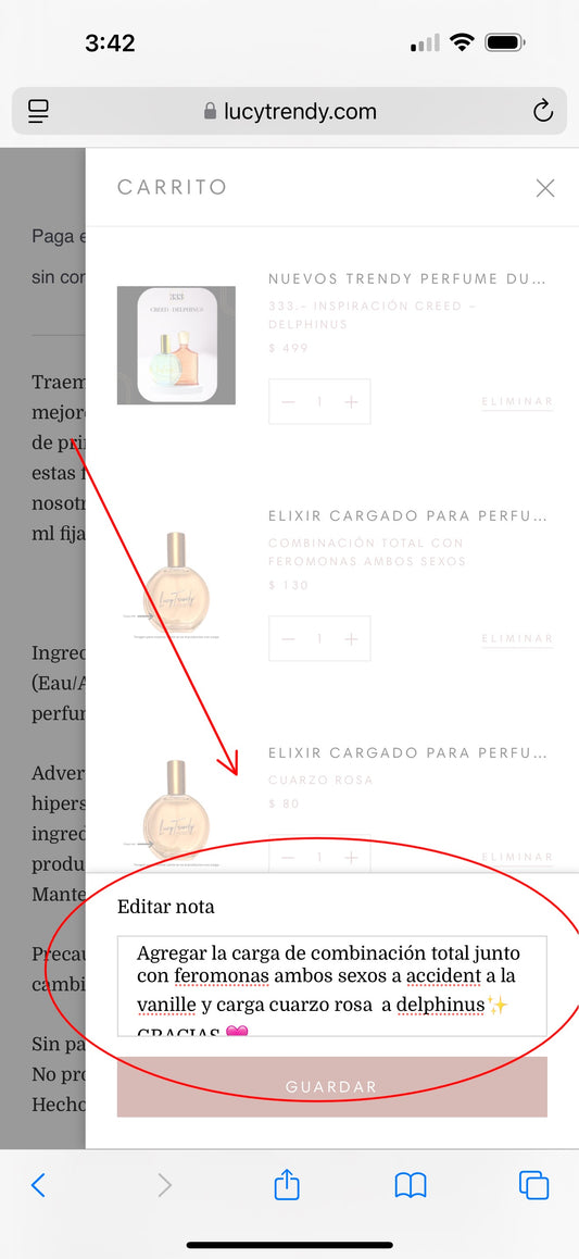 Elixir cargado para perfumes