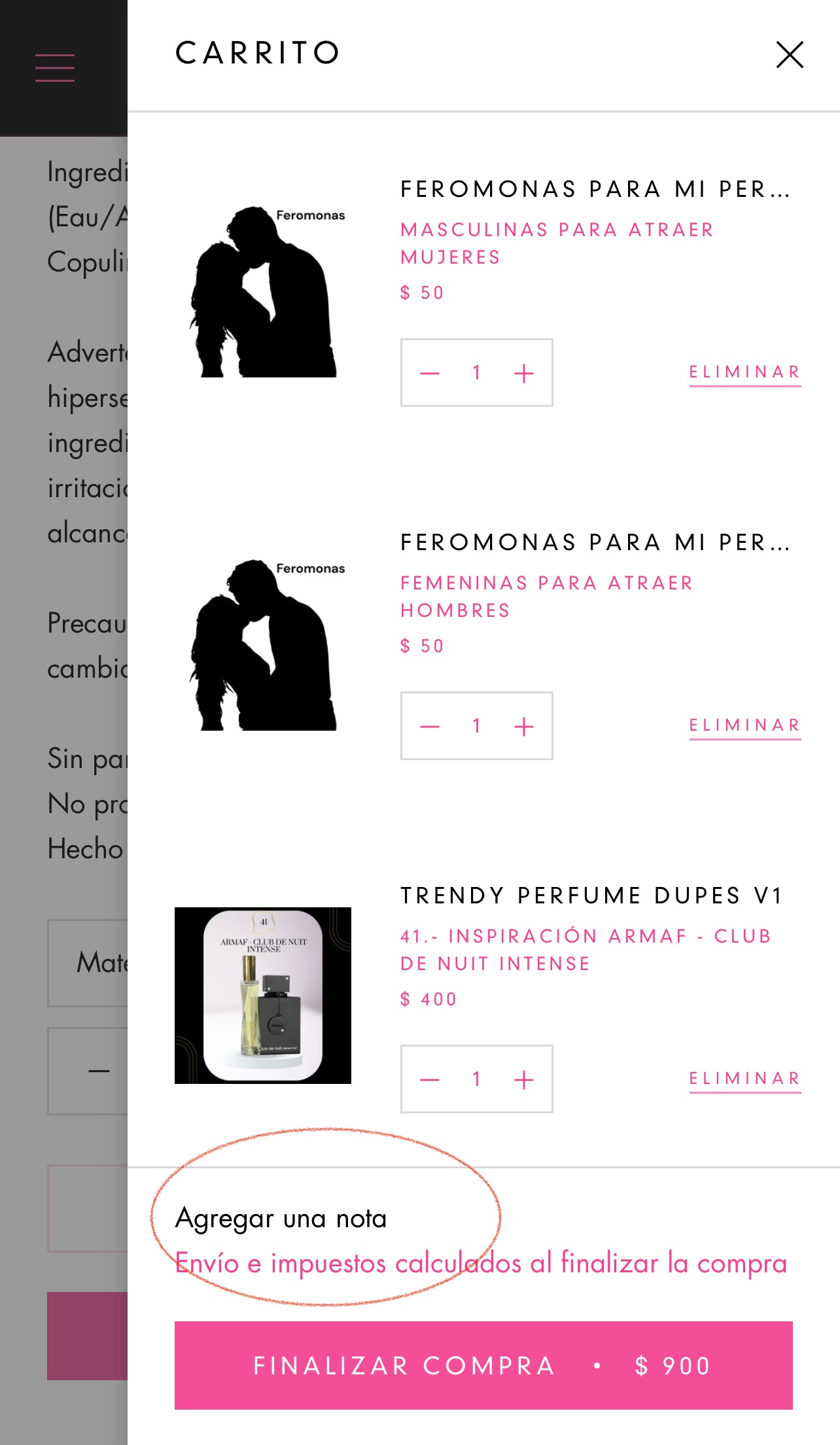 Feromonas para mi perfume
