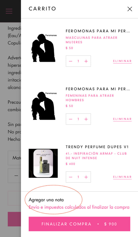Feromonas para mi perfume